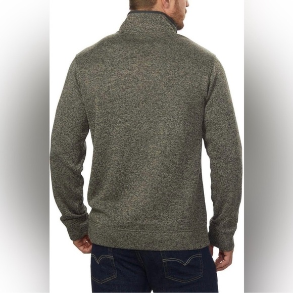 Eddie Bauer Sweater Men Large Gray Heather Radiator Henley 1/4 Snap Fleece - Picture 2 of 5